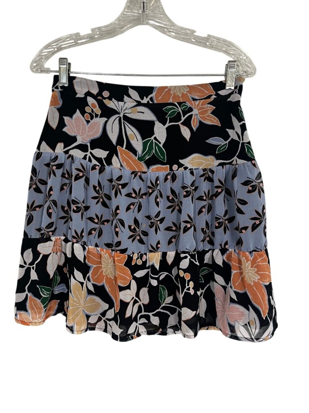 Colorful Floral Patchwork Mini Skirt 2 Boho Indie Folk Peasant Festival Summer